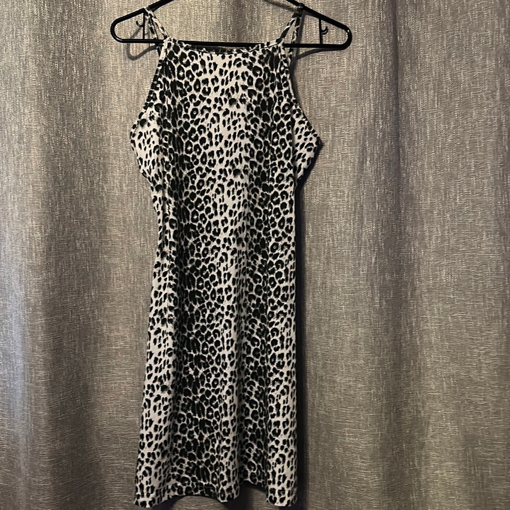 CANDICE CANDICE NWOT CHEETAH PRINT BLACK/GREY/WHITE DRESS SIZE LARGE